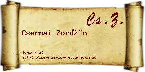 Csernai Zorán névjegykártya